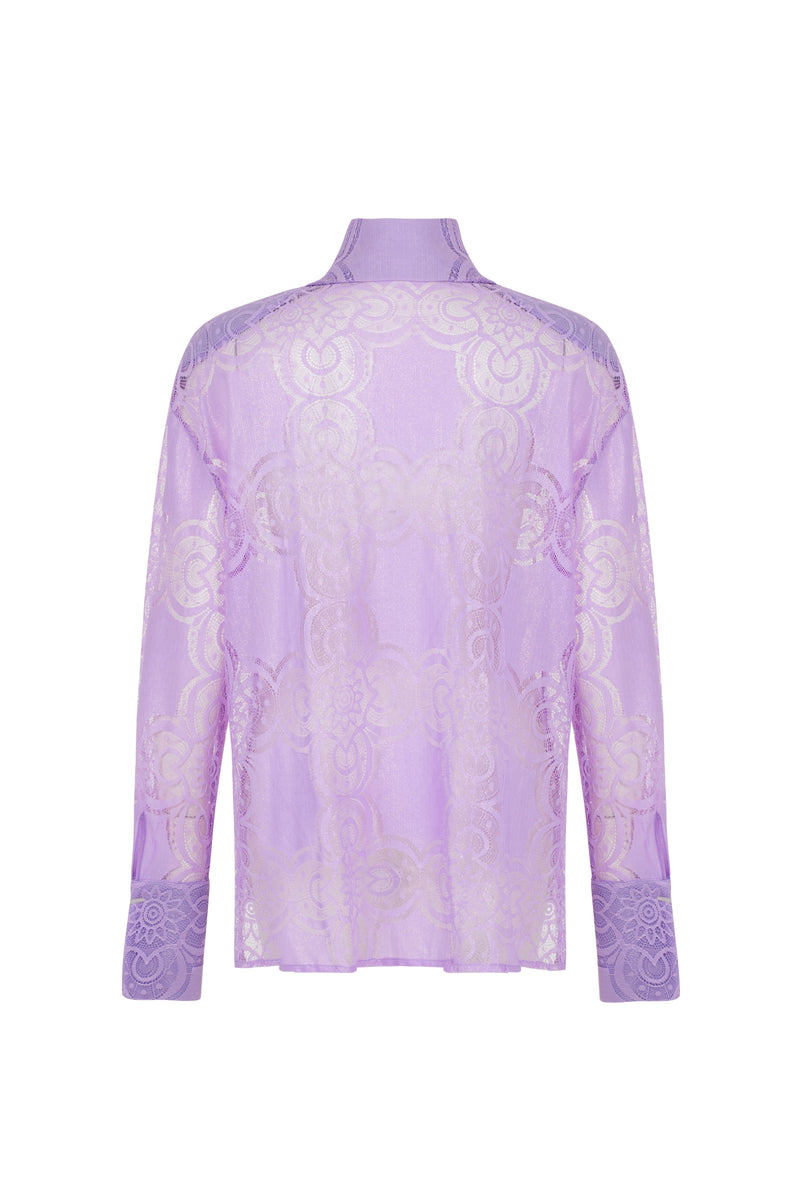 LILAC FOILED LACE SHIRT