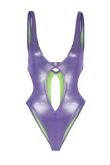 LILAC SWIMSUIT WITH CUT DETAILS