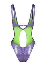 LILAC SWIMSUIT WITH CUT DETAILS