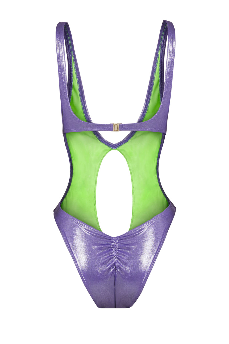 LILAC SWIMSUIT WITH CUT DETAILS