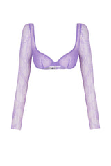 LILAC LACE TOP WITH LONG SLEEVES