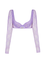 LILAC LACE TOP WITH LONG SLEEVES