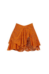 STONE TRIM ORANGE SLIT SKIRT