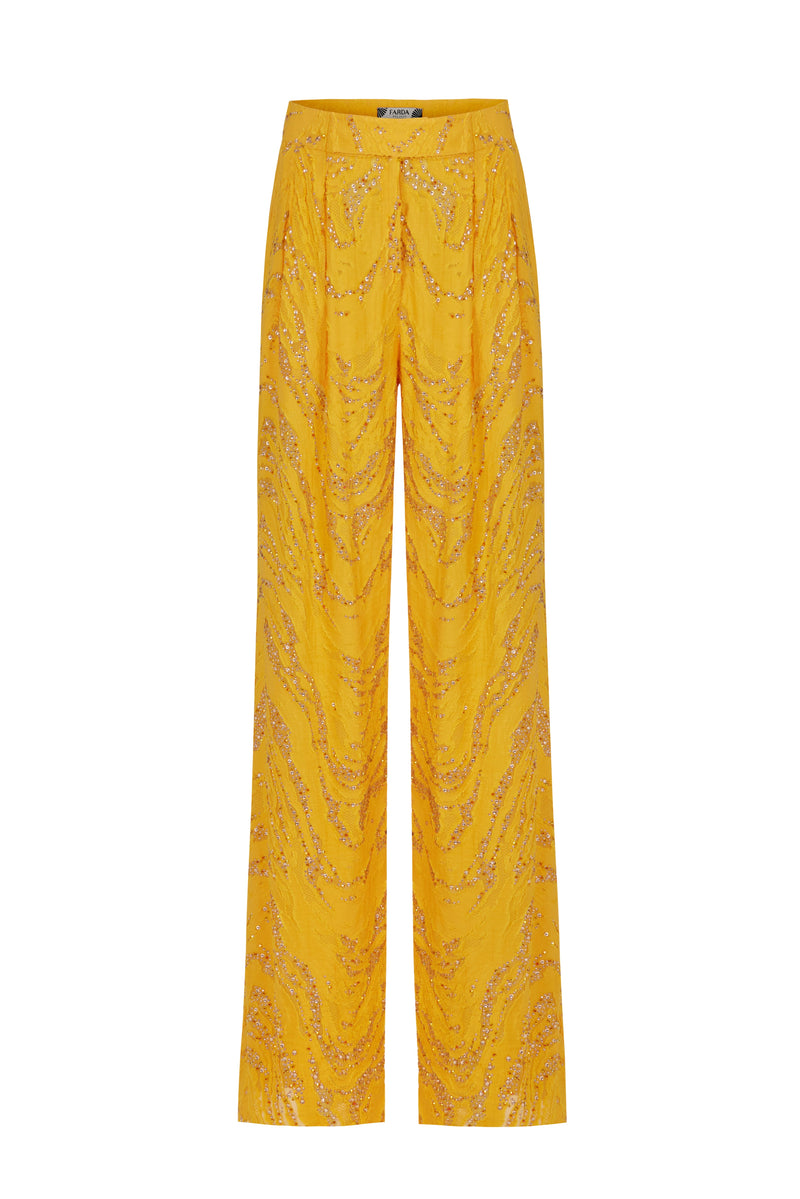 STONE TRIM LIGHT ORANGE OVERSIZE TROUSERS