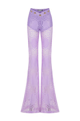 LILAC FOILED LACE TROUSERS