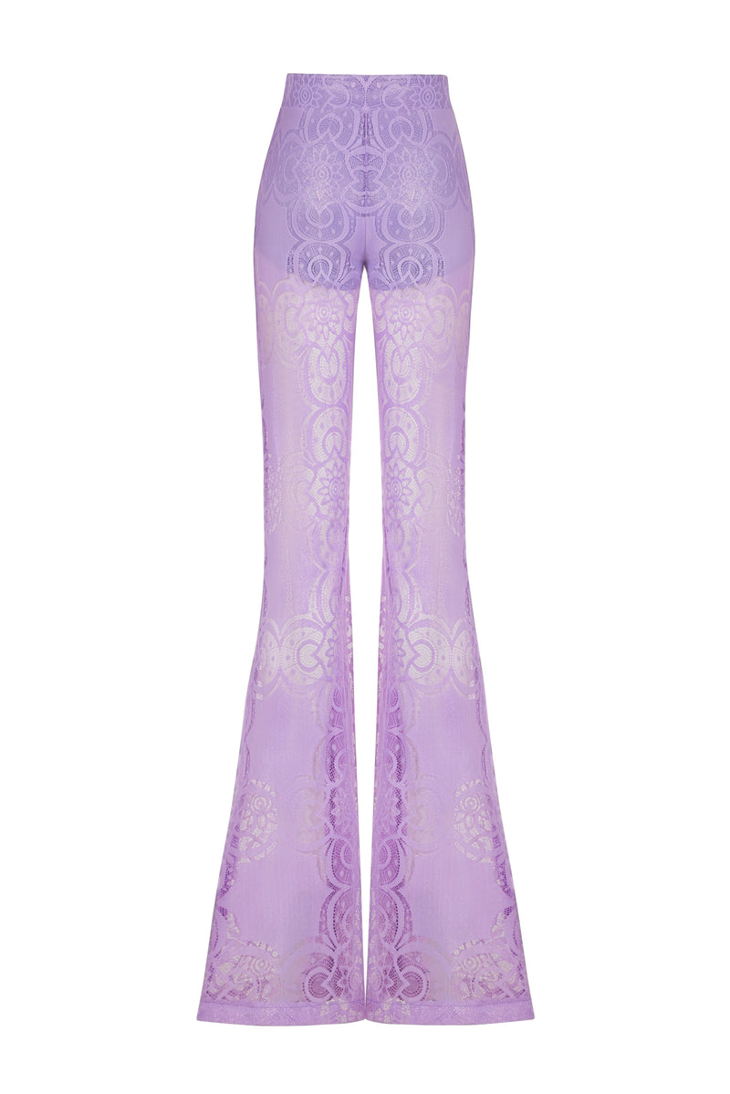 LILAC FOILED LACE TROUSERS