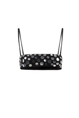 BLACK LACE BUSTIER EMBELLISHED WITH SEQUINS