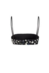 BLACK LACE BUSTIER EMBELLISHED WITH SEQUINS
