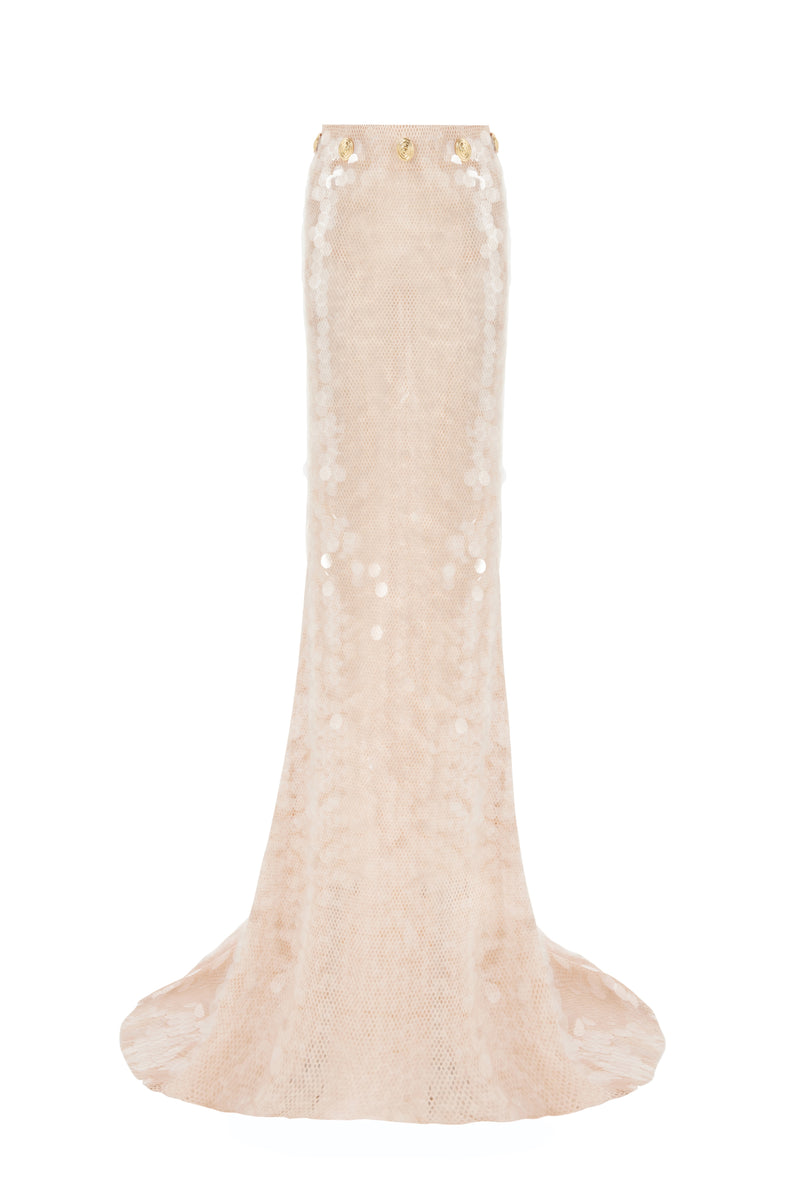 LOW RISE SEQUIN MAXI SKIRT