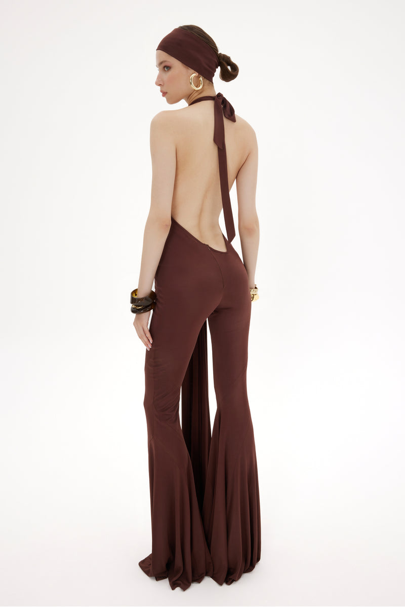 PLUNGING V NECK JUMPSUIT