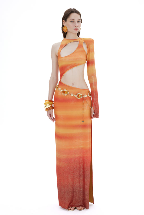 ONE SHOULDER SUNSET MAXI DRESS