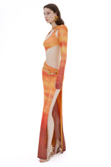 ONE SHOULDER SUNSET MAXI DRESS