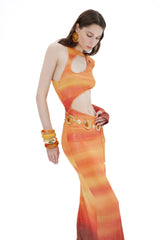 ONE SHOULDER SUNSET MAXI DRESS