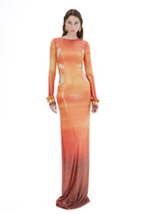 LONG SLEEVE SUNSET MAXI DRESS