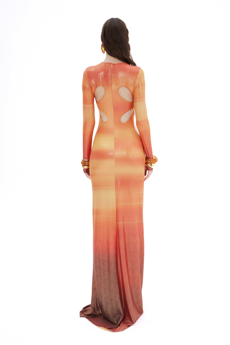 LONG SLEEVE SUNSET MAXI DRESS