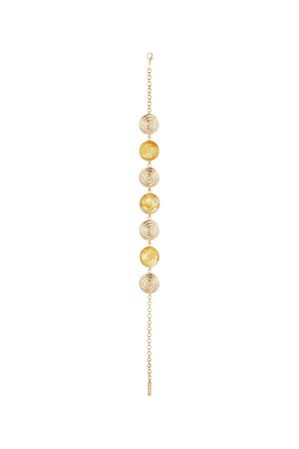 AMBER HUED EPOXY SPIRAL NECKLACE
