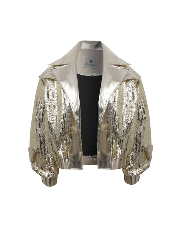 Sequin hot sale drape jacket