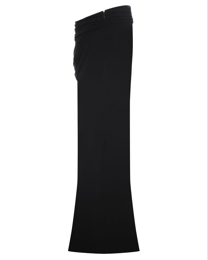 ASYMMETRIC CUT LOW WAIST MAXI SKIRT