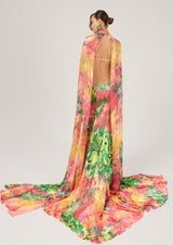 MULTICOLORED PATTERNED CHIFFON SKIRT