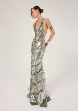 SHIMMERY GREEN SEQUIN MAXI DRESS