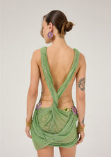 MINT ARMORED FABRIC MINI DRESS