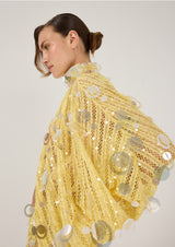 YELLOW STRIPED LACE TRANSPARENT PANTS