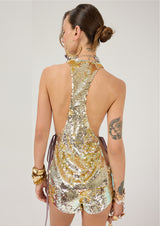 SHIMMERY YELLOW SEQUIN TOP