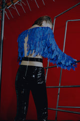 CRYSTAL TOP WITH LASER CUT CHIFFON FRINGES