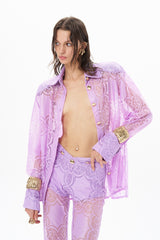 LILAC FOILED LACE SHIRT