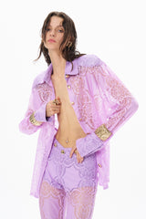 LILAC FOILED LACE SHIRT