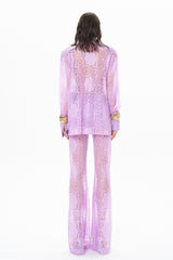 LILAC FOILED LACE TROUSERS