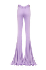 LILAC JERSEY DRAPED PANTS