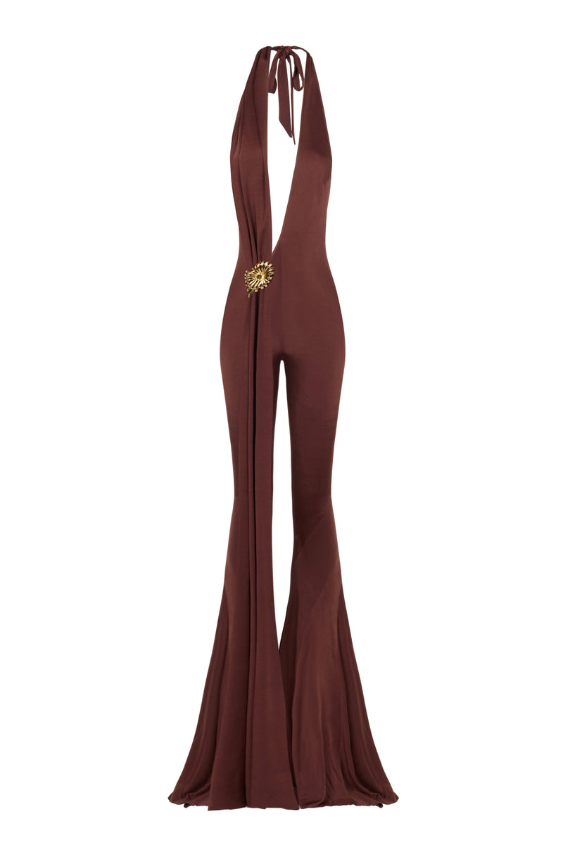 PLUNGING V NECK JUMPSUIT