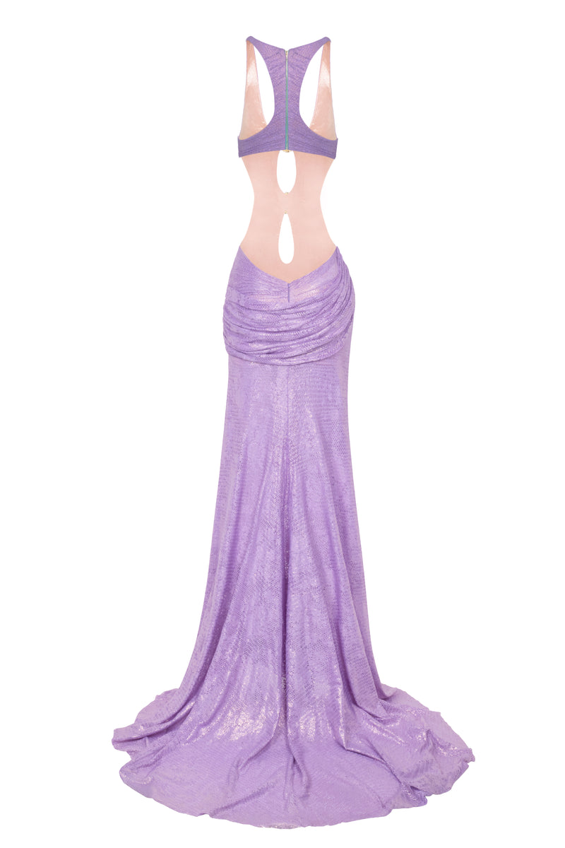 LILAC LACE MAXI DRESS WITH TURQUOISE ACCESSORIES Fardaofficial LILAC LACE MAXI DRESS WITH TURQUOISE ACCESSORIES Fardaofficial