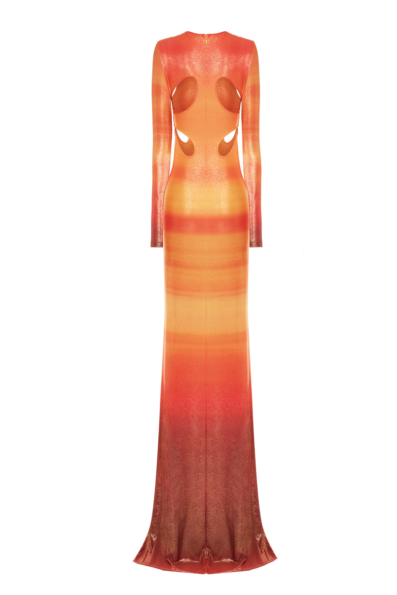 LONG SLEEVE SUNSET MAXI DRESS