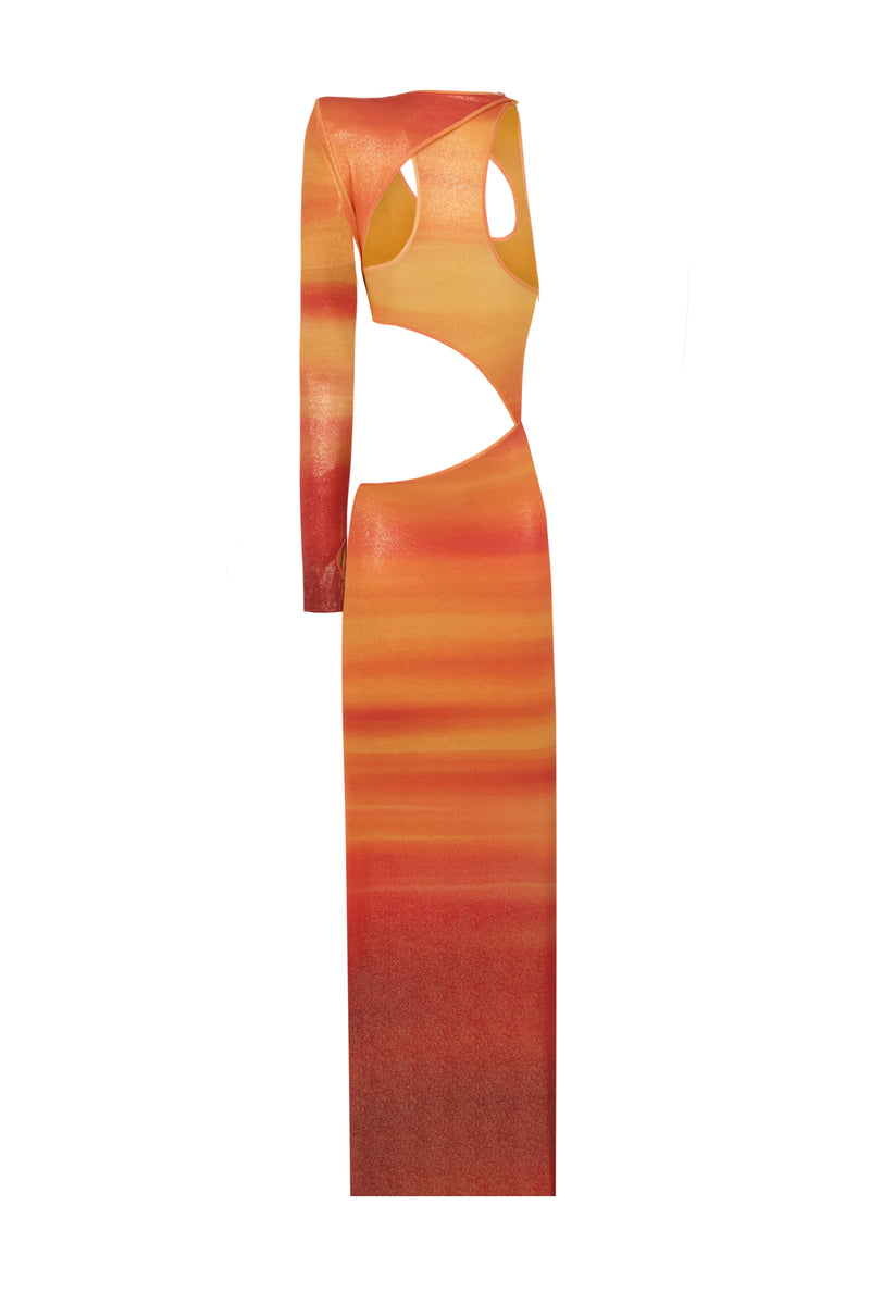 ONE SHOULDER SUNSET MAXI DRESS