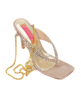 STONE TRIM LIGHT GOLD SANDALS