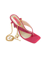 STONE TRIM FUCHSIA SANDALS