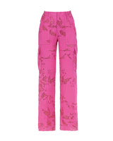 STONE TRIM FLORAL CARGO PANTS