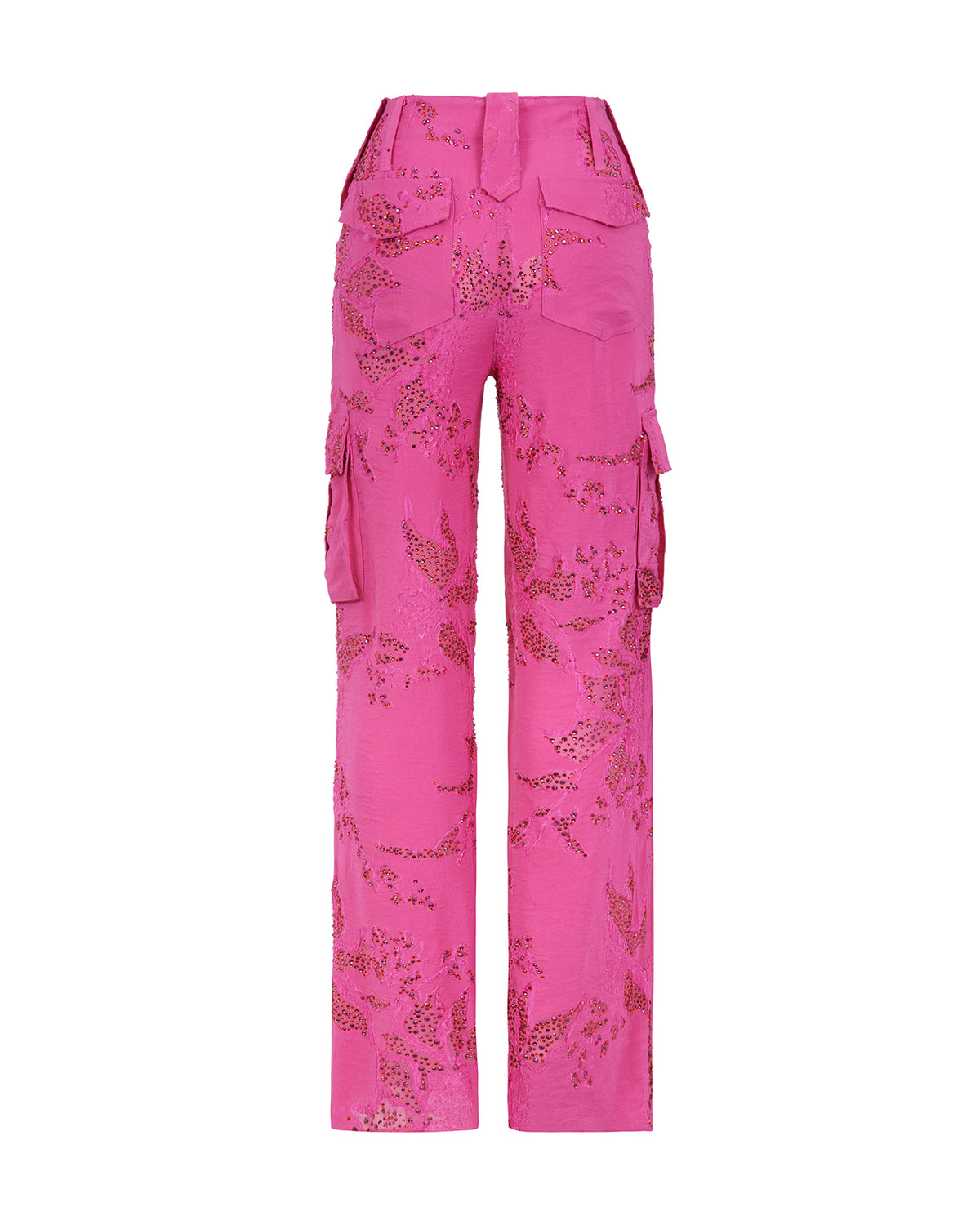 STONE TRIM FLORAL CARGO PANTS – Fardaofficial