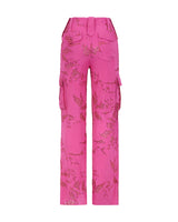 STONE TRIM FLORAL CARGO PANTS