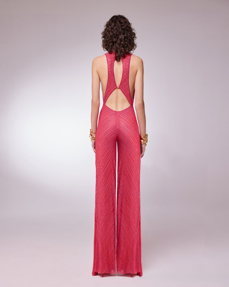 3-COLOUR STONE TRIM JUMPSUIT